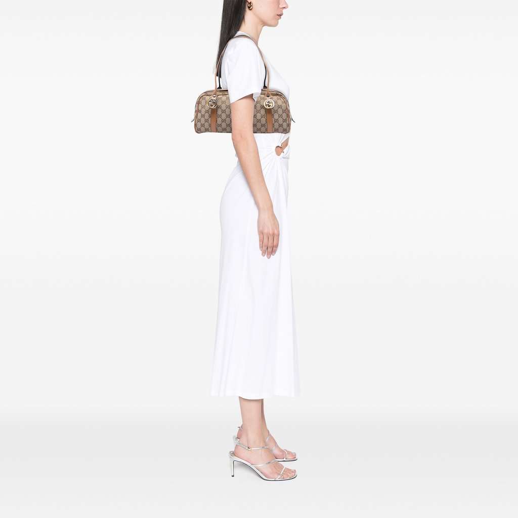 Gucci GG Canvas Twins Shoulder Bag Beige Very good condition - Box View