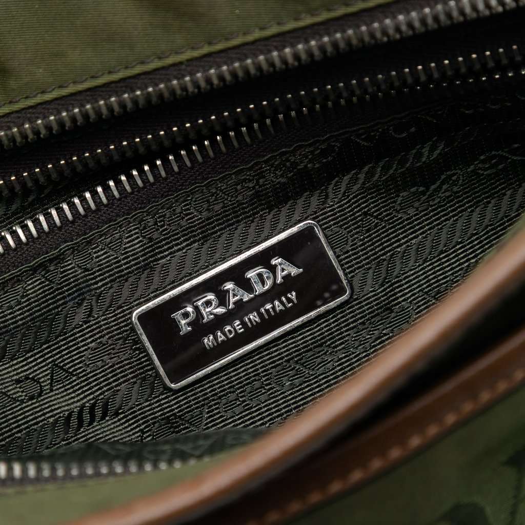 Prada Tessuto Zip Top Crossbody Green Very good - Box View