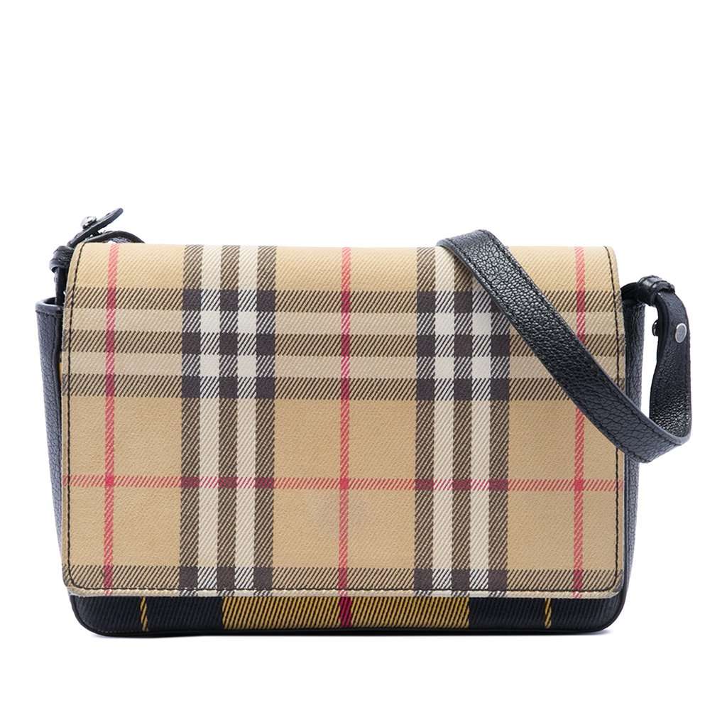 Burberry House Check Canvas Hampshire Crossbody Beige Very good condition - Front View