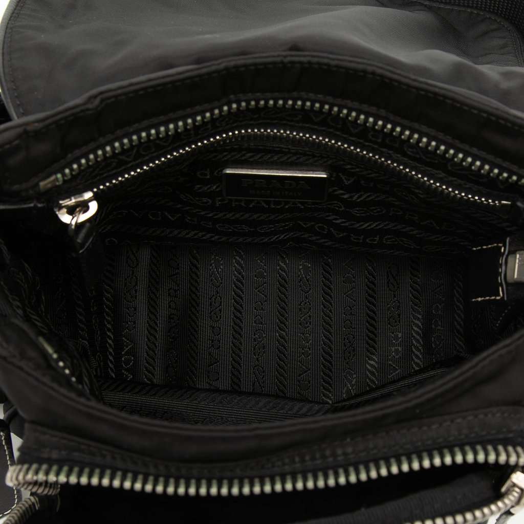 Prada Tessuto Buckle Messenger Bag Black Very good condition - Model View