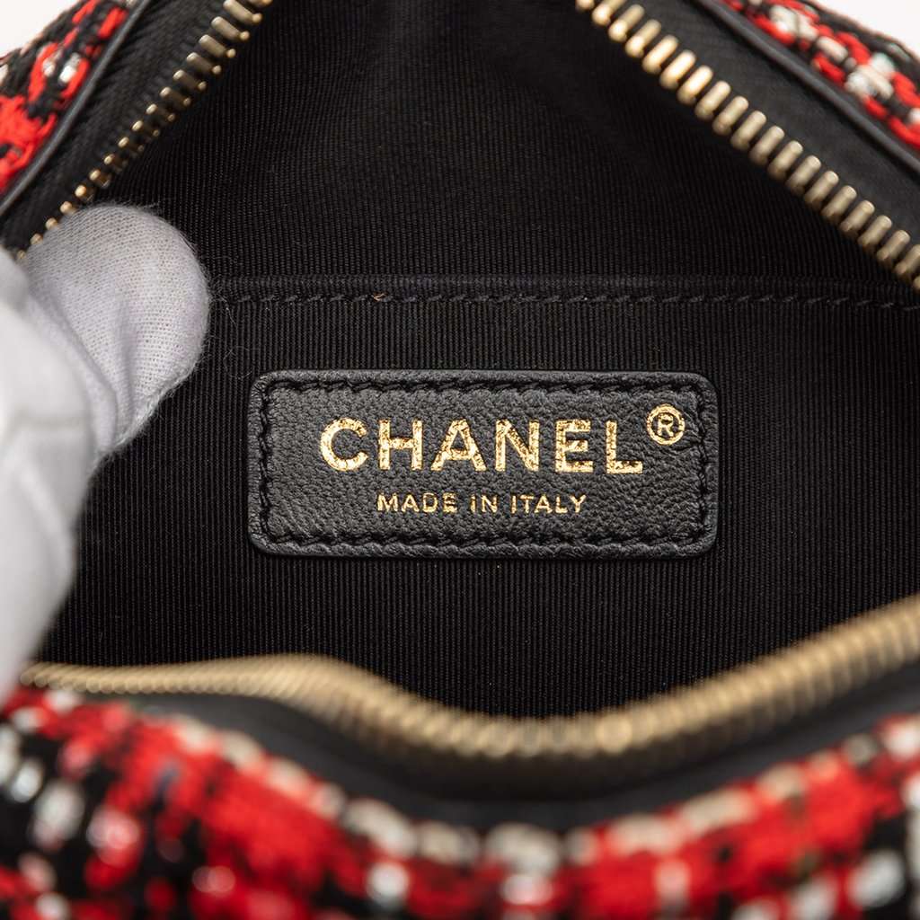 Chanel Tweed and Lambskin Coco Midnight Camera Bag Red Very good - Box View