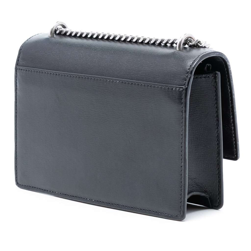Saint Laurent Mini Calfskin Monogram Lucky Charms Sunset Wallet on Chain Black Leather Very good condition - Back View