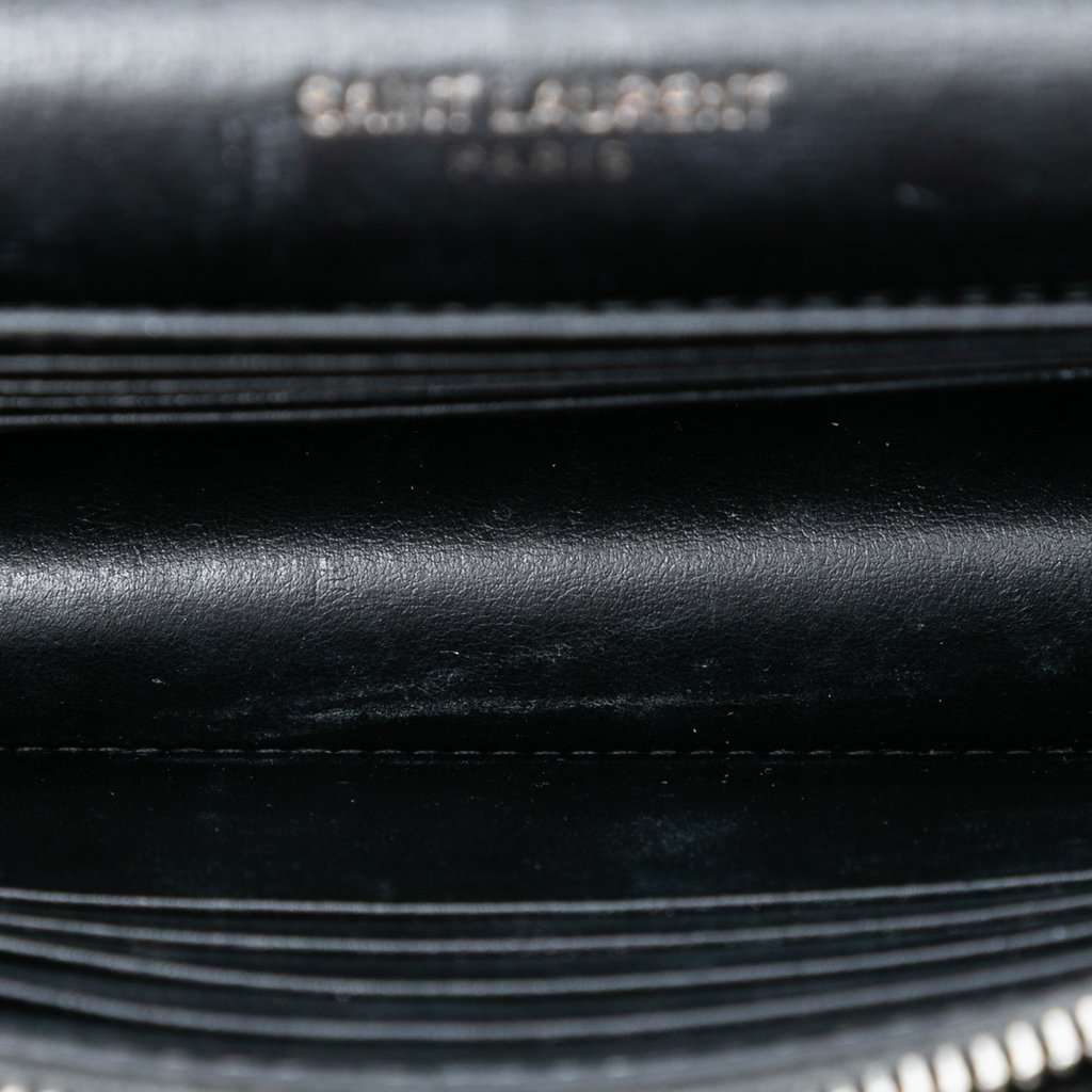 Saint Laurent Mini Calfskin Monogram Lucky Charms Sunset Wallet on Chain Black Leather Very good condition - Model View