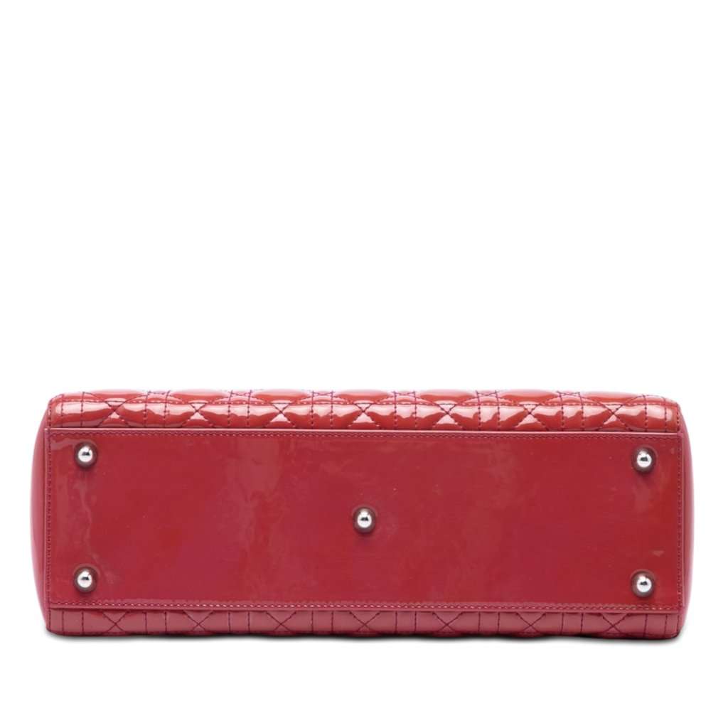 Dior Large Patent Cannage Lady Dior Red Leather Very good condition - Inside View