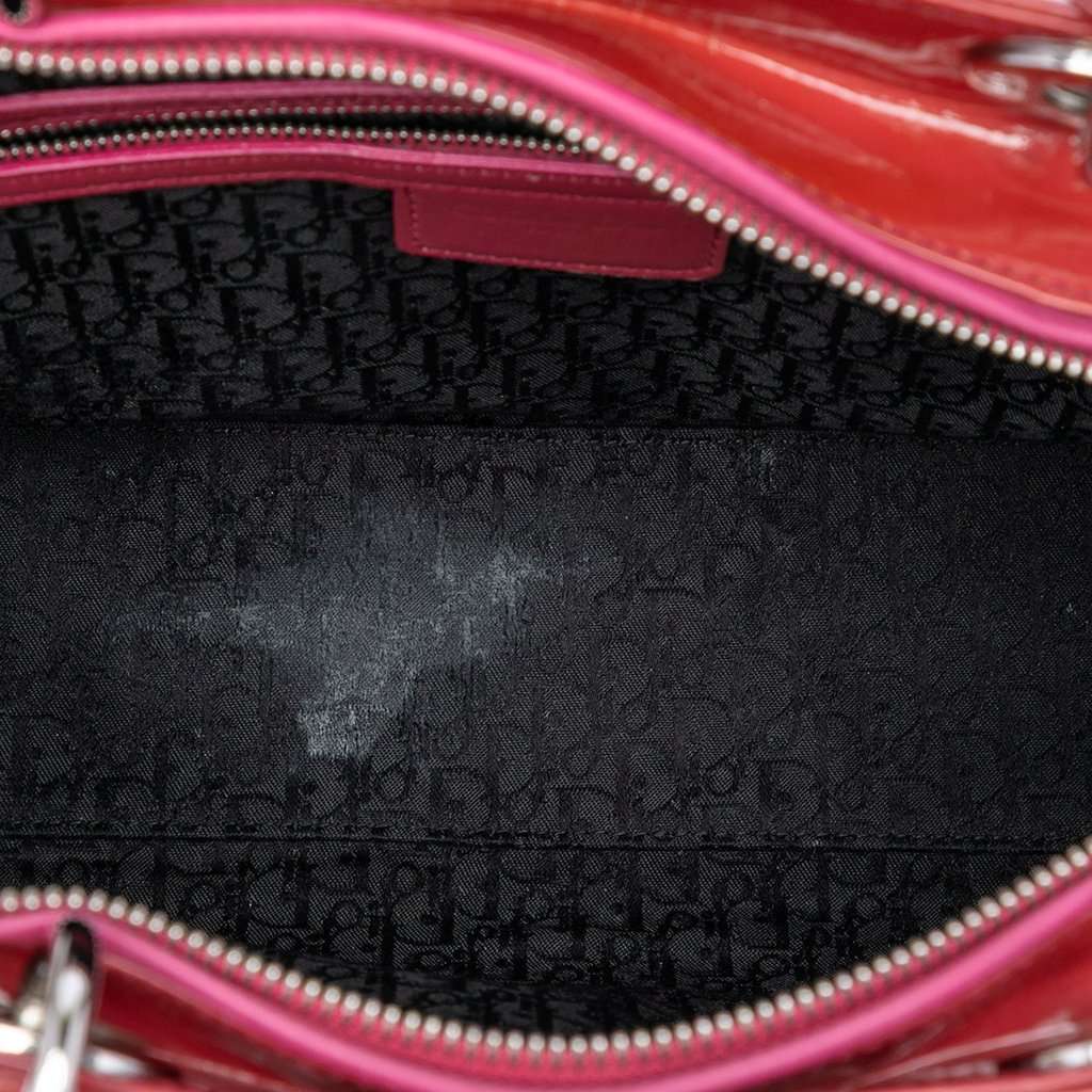 Dior Large Patent Cannage Lady Dior Red Leather Very good condition - Model View