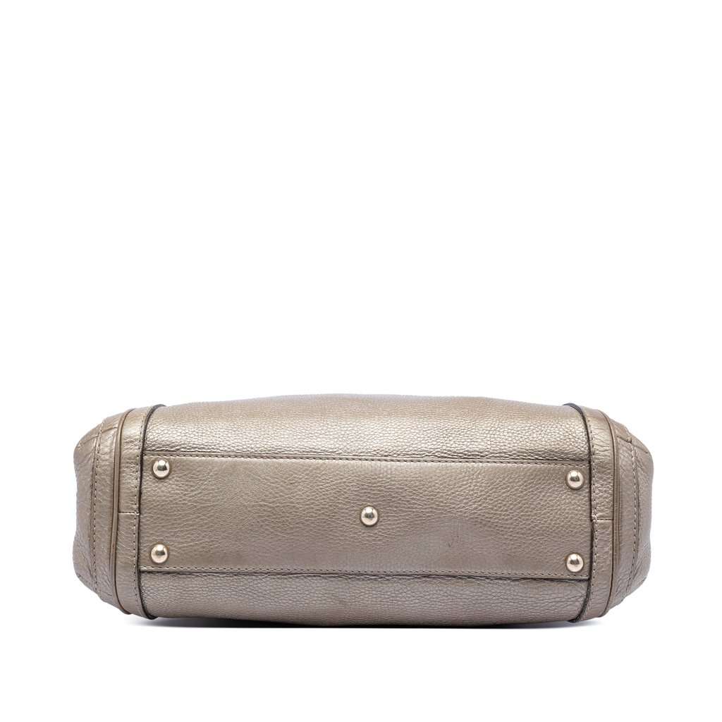 Gucci Metallic Pebbled Calfskin Bella Satchel Gold Leather Very good condition - Inside View