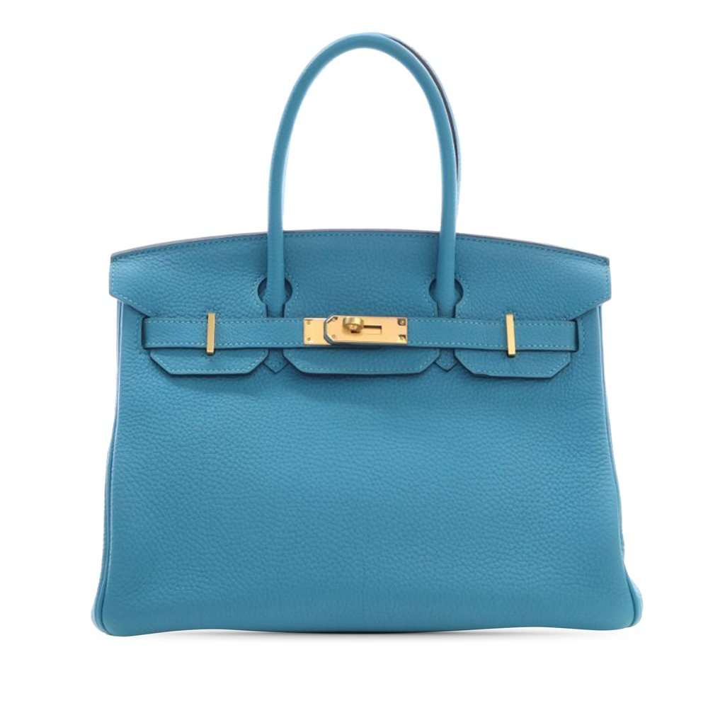 Hermès Togo Birkin Retourne 30 Blue Leather Very good - Front View