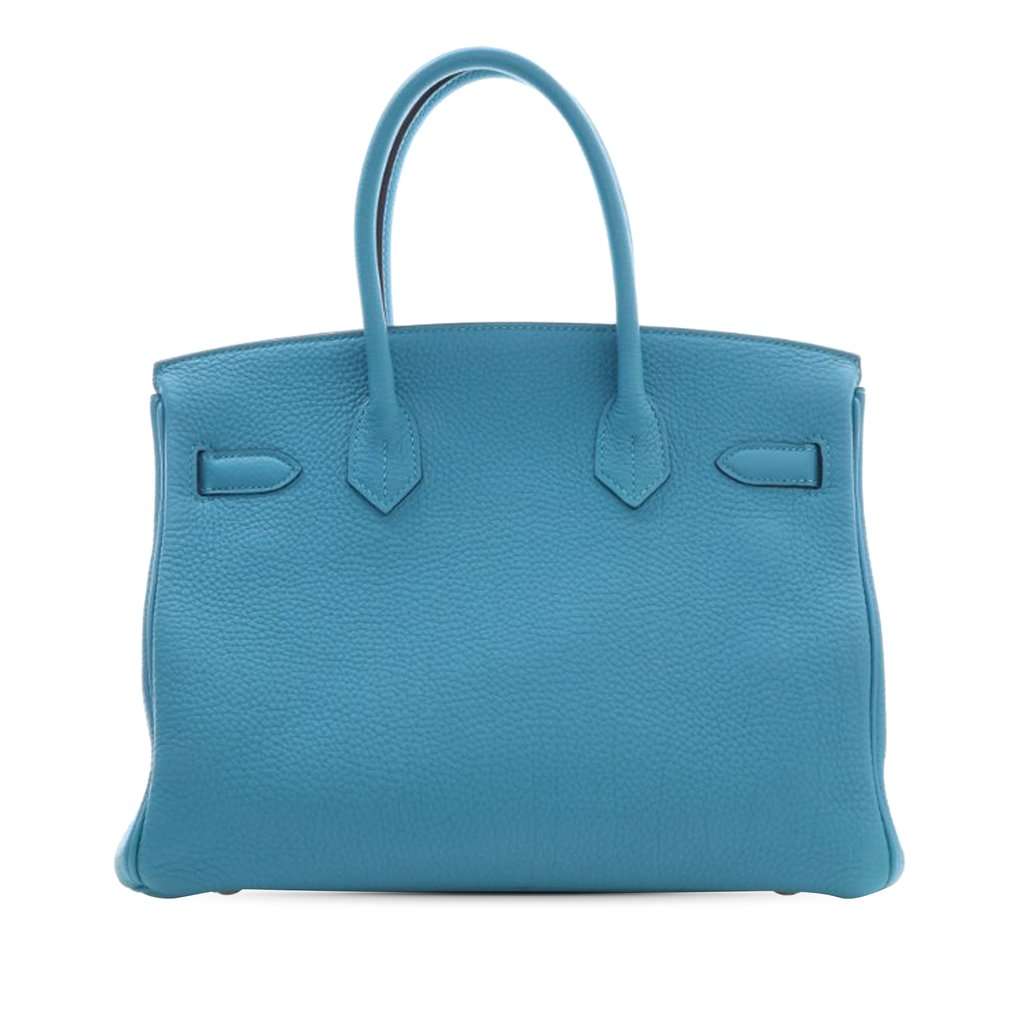 Hermès Togo Birkin Retourne 30 Blue Leather Very good - Back View