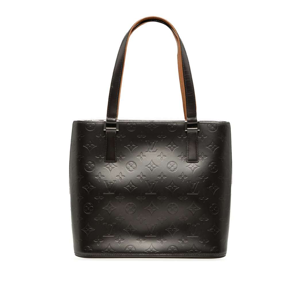 Louis Vuitton Monogram Mat Stockton Black Leather Very good - Front View