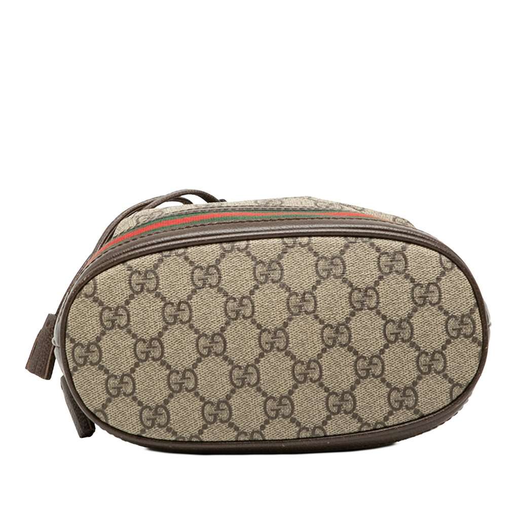 Gucci Small GG Supreme Web Ophidia Bucket Bag Beige Very good condition - Inside View