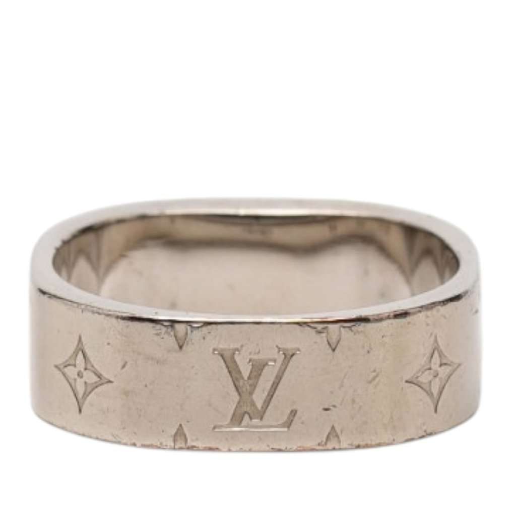 Louis Vuitton Brass Nanogram Ring Silver Metal Very good condition - Inside View