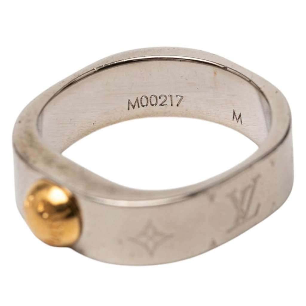 Louis Vuitton Brass Nanogram Ring Silver Metal Very good condition - Model View