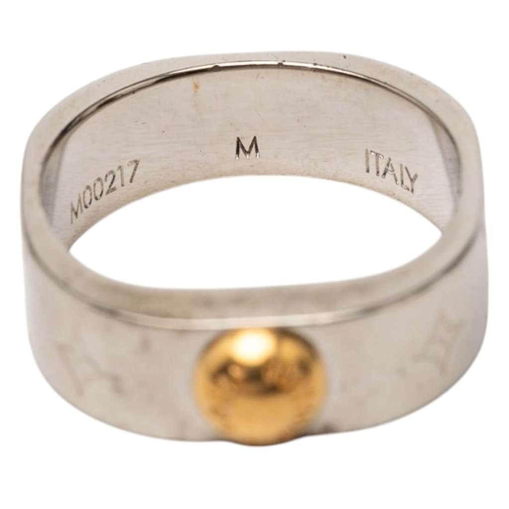 Louis Vuitton Brass Nanogram Ring Silver Metal Very good condition - Box View