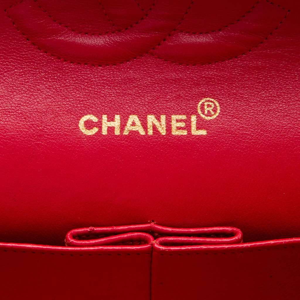 Chanel Medium Classic Chevron Lambskin Double Flap Red Leather Very good - Box View