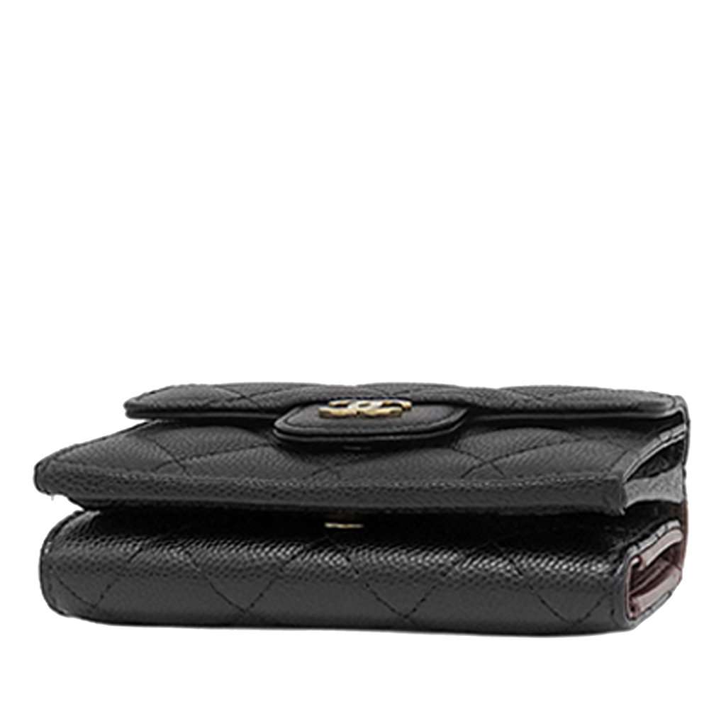 Chanel CC Quilted Caviar Flap Card Holder Wallet Black Leather Very good condition - Inside View