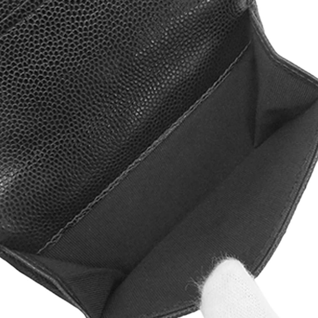 Chanel CC Quilted Caviar Flap Card Holder Wallet Black Leather Very good condition - Box View