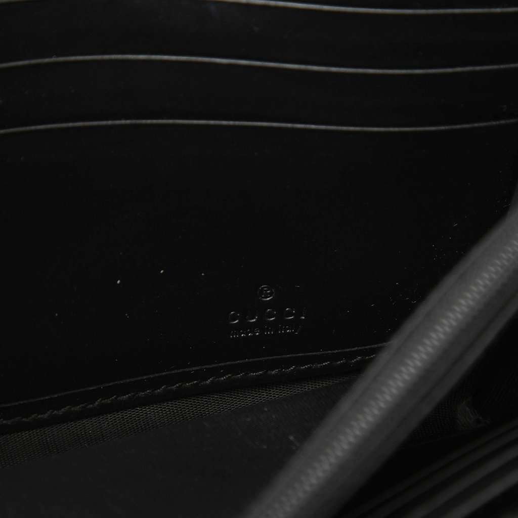 Gucci Guccissima Signature Crystal Cat Continental Wallet Black Leather Very good condition - Box View