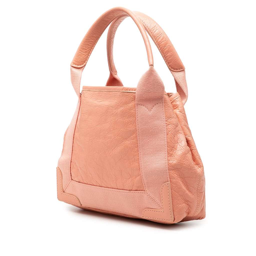 Balenciaga Lambskin Navy Cabas XS Pink Leather Very good - Back View
