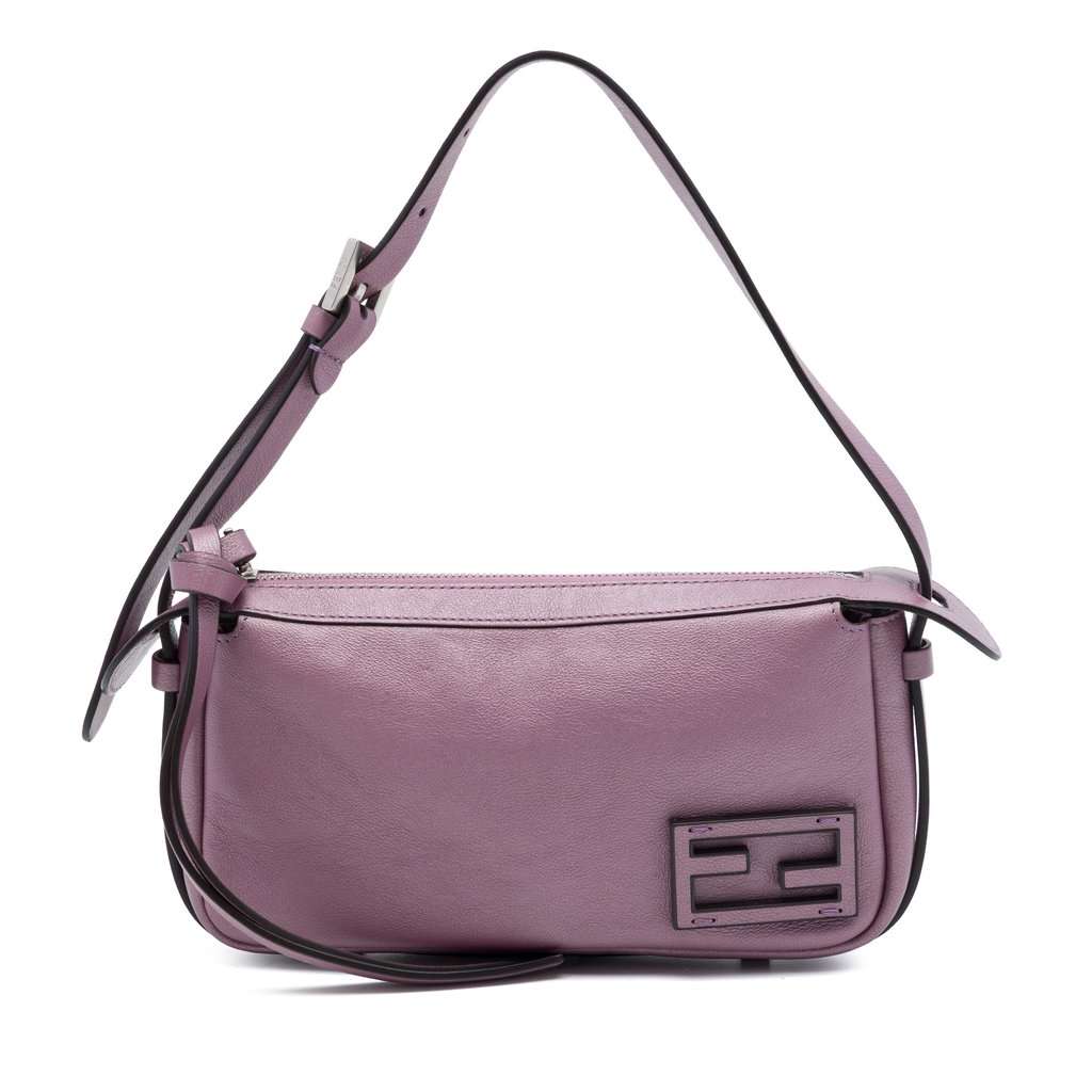 Fendi Mini Metallic Calfskin Simply Handbag Pink Leather Very good - Front View