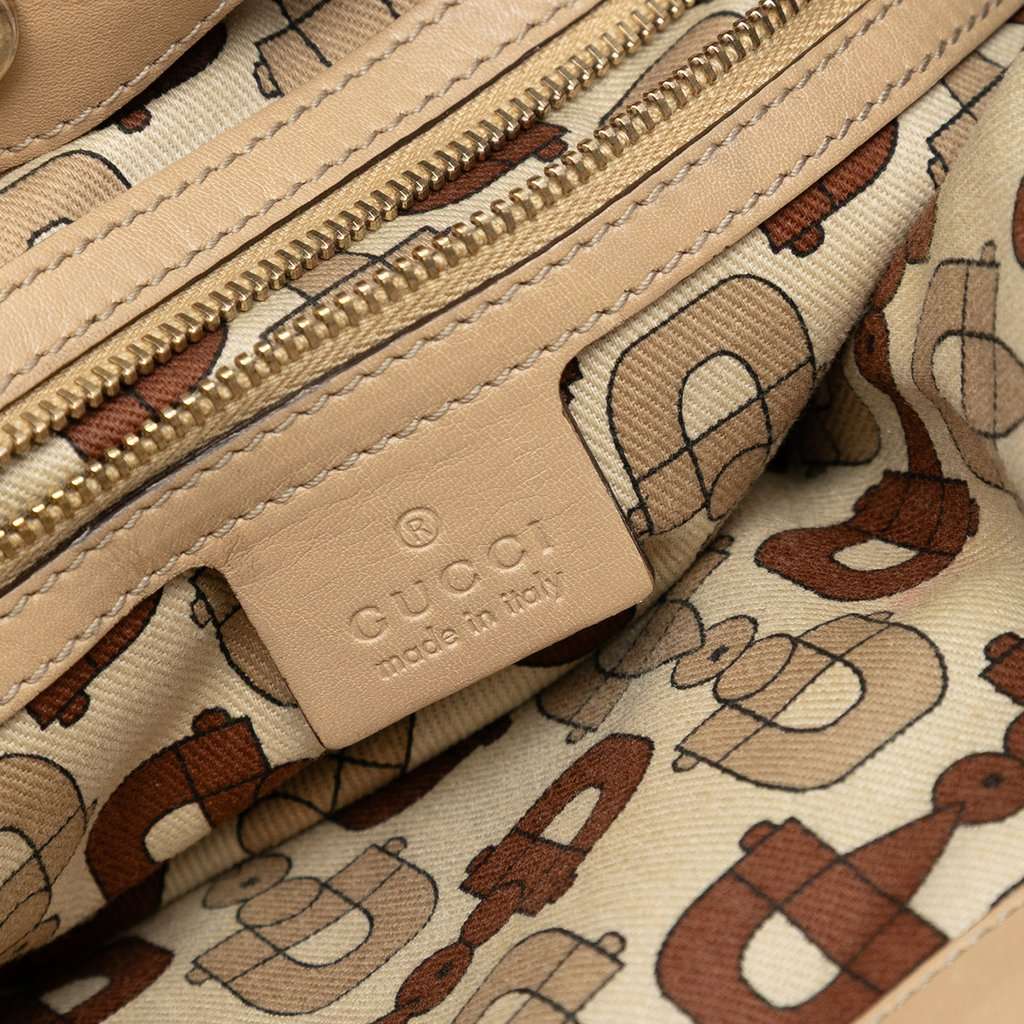 Gucci Medium Guccissima Web Britt Satchel Beige Leather Very good - Box View