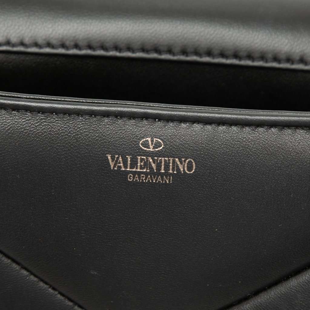 Valentino Mini Leather One Stud Top Handle Bag Black Leather Very good condition - Box View