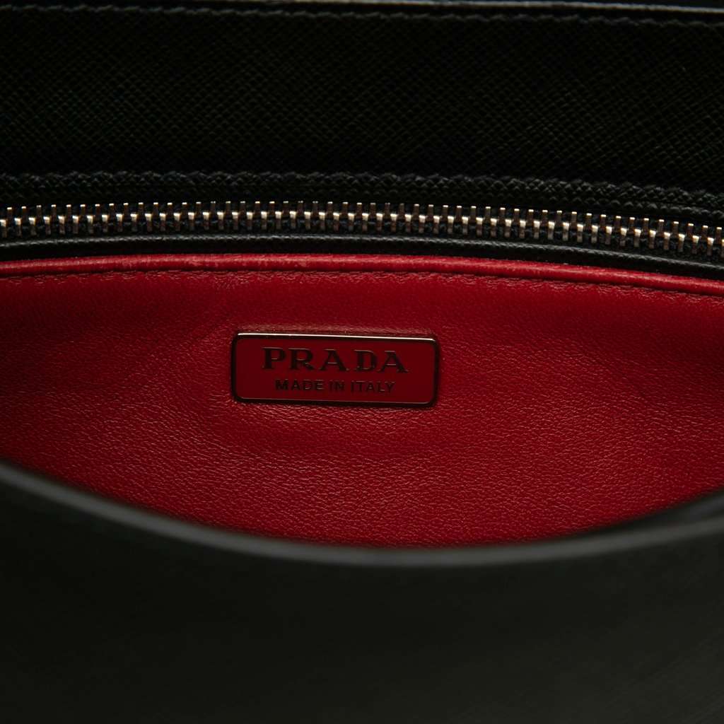 Prada Saffiano Lux Arcade Satchel Black Leather Very good condition - Box View