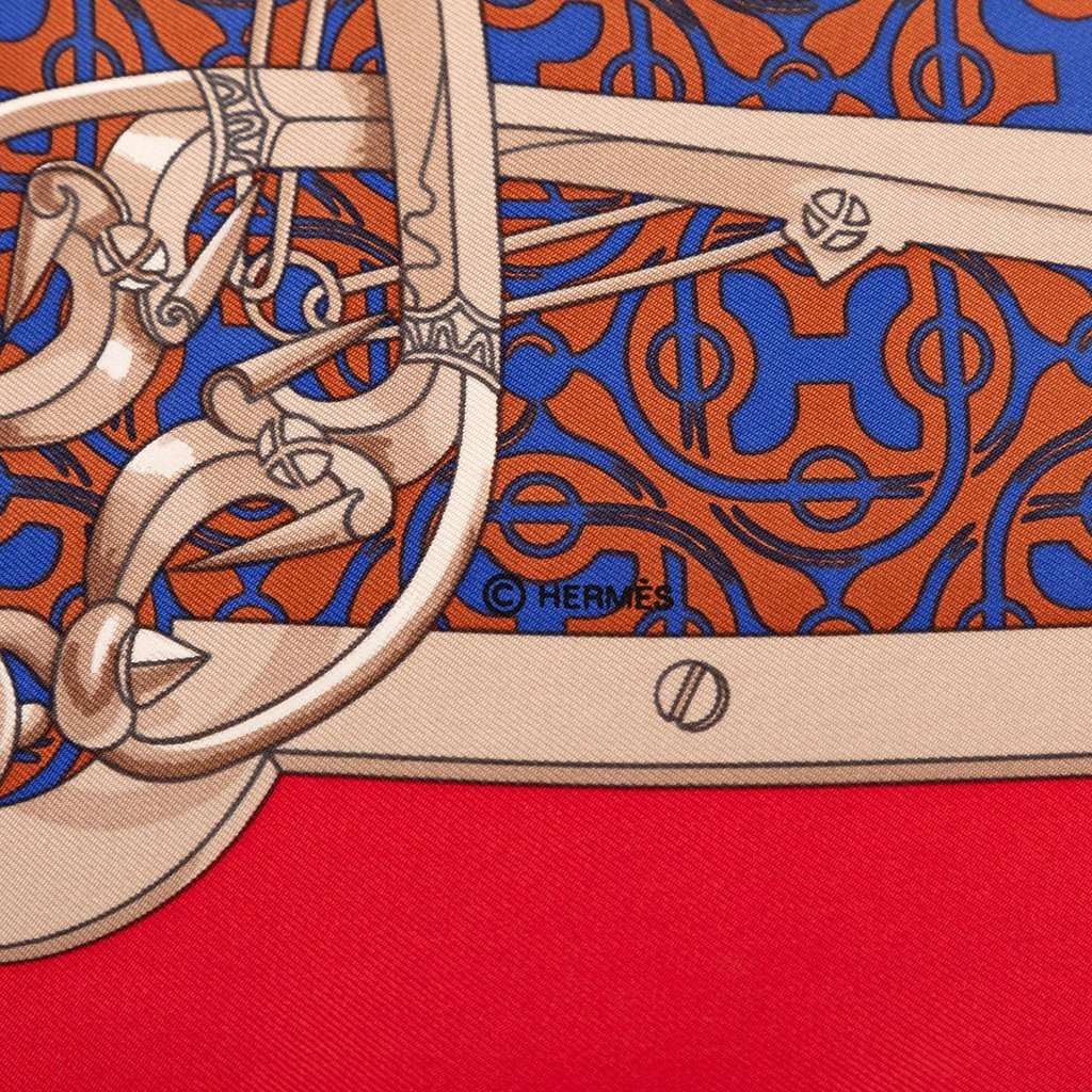 Hermès Mors et Gourmettes Silk Scarf 90 Purple Very good condition - Box View
