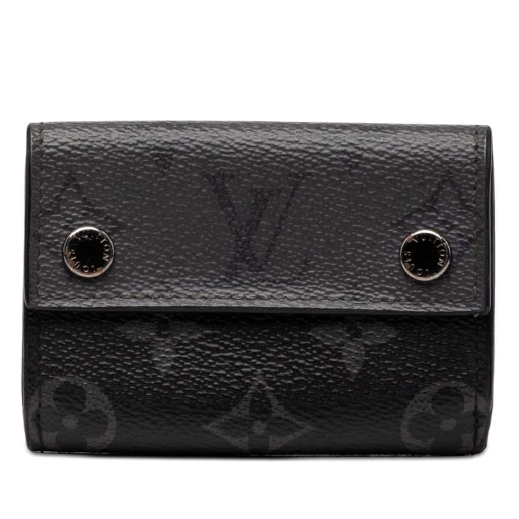 Louis Vuitton Monogram Eclipse Reverse Discovery Compact Wallet Black Very good condition - Front View