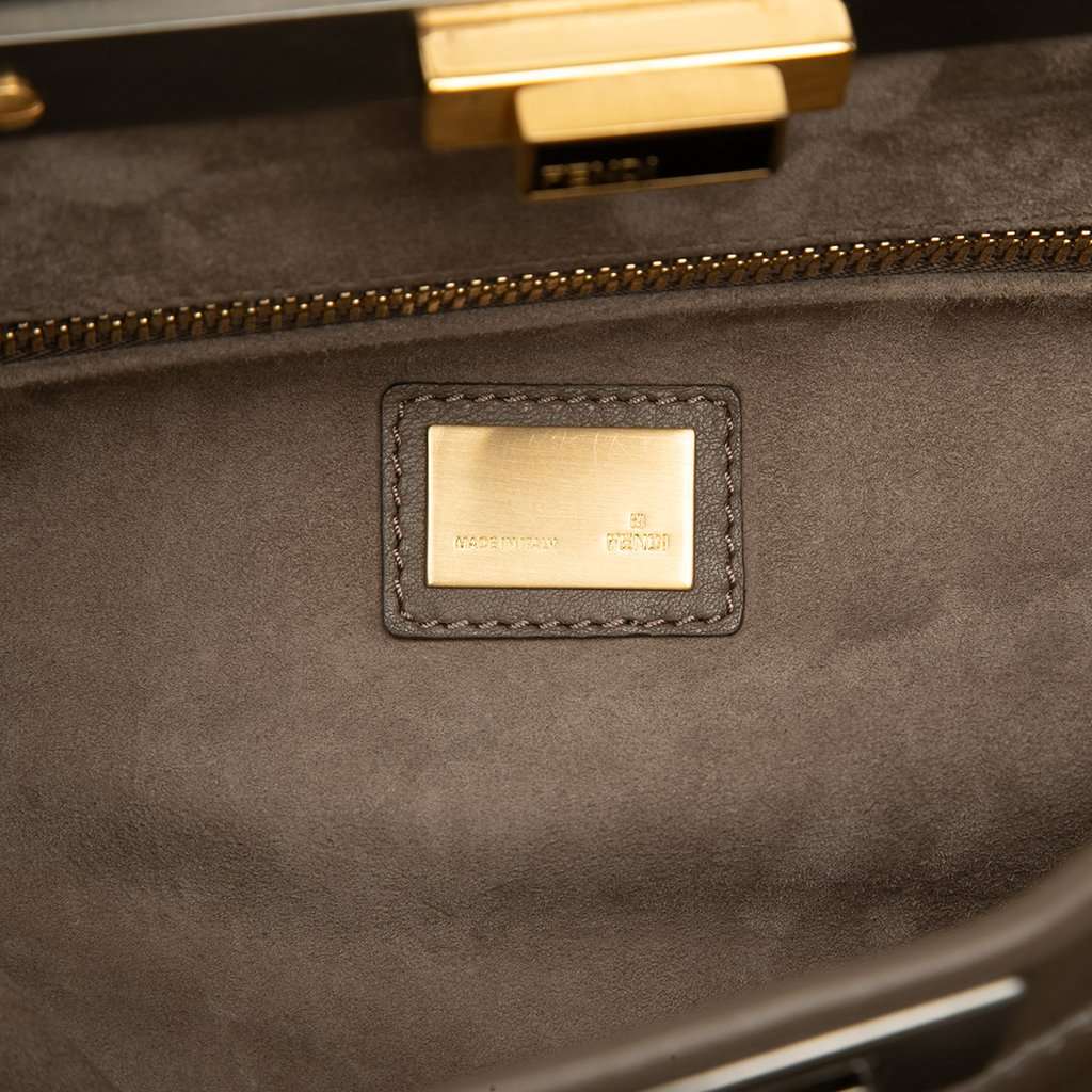 Fendi Medium Calfskin Peekaboo Iconic Satchel Brown Leather Very good condition - Box View