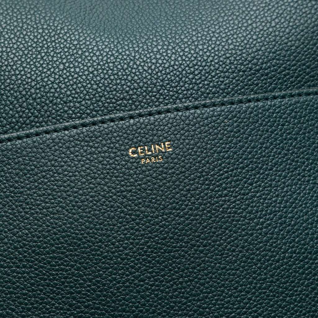 Celine Medium Leather Seau Sangle Bucket Bag Green Leather Very good condition - Box View