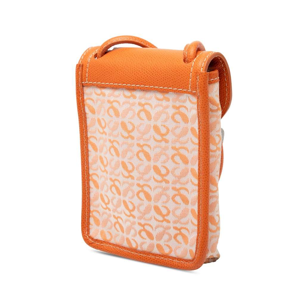 LOEWE Mini Anagram Canvas Crossbody Orange Very good - Back View