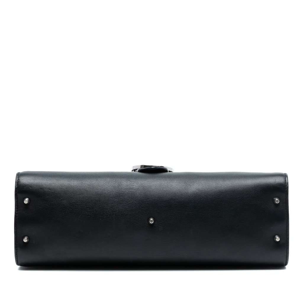 Gucci Medium Leather Dollar Interlocking G Crossbody Black Leather Very good condition - Inside View