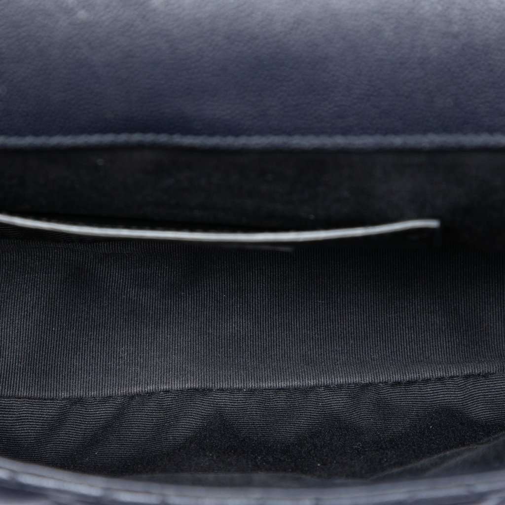 Saint Laurent Medium Triquilt Tricolor Sheepskin Monogram College Bag Green Leather Very good condition - Model View