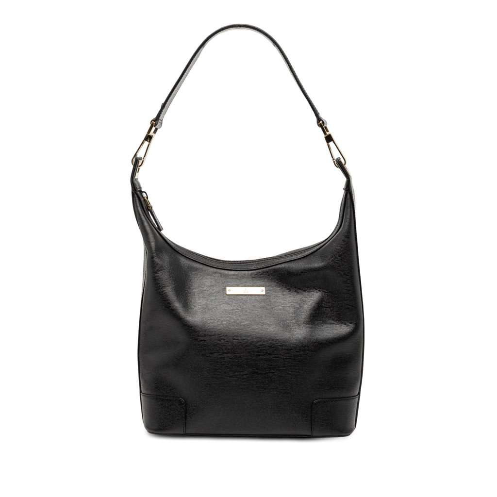 Gucci Calfskin Shoulder Bag Black Leather Very good condition - Front View