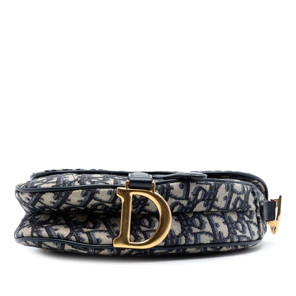 Dior Mini Oblique Canvas Saddle Bag Blue Very good condition - Inside View