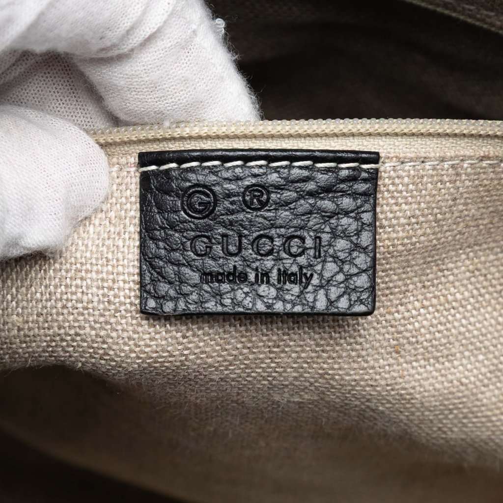 Gucci Dollar Calfskin GG Charm Satchel Black Leather Very good condition - Box View