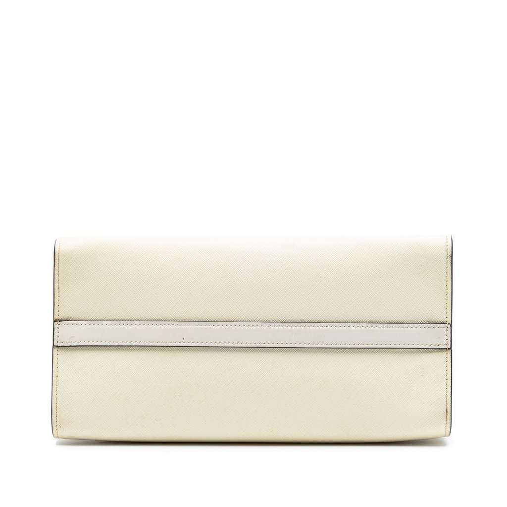 Prada City Calf Trimmed Saffiano Greche Paradigme Bag White Leather Very good condition - Inside View