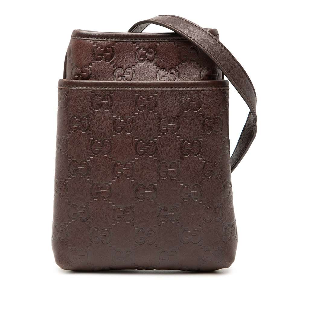 Gucci Guccissima Crossbody Brown Leather Very good condition - Front View