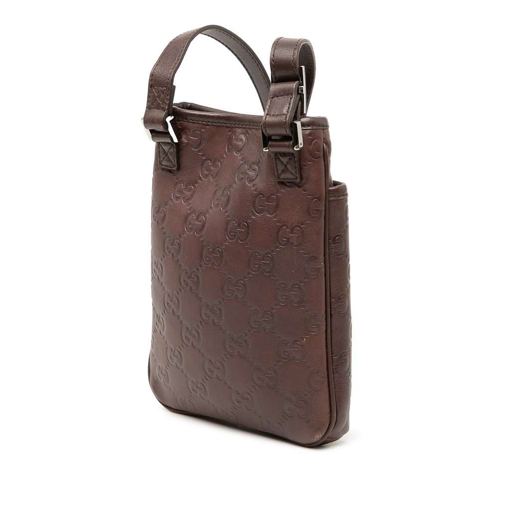 Gucci Guccissima Crossbody Brown Leather Very good condition - Back View