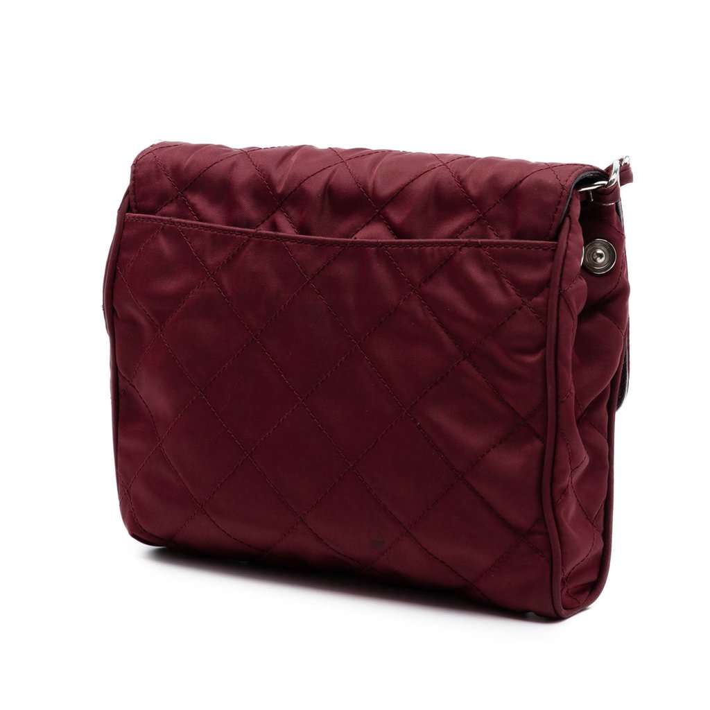 Prada Impuntu Tessuto Chain Crossbody Red Very good condition - Back View