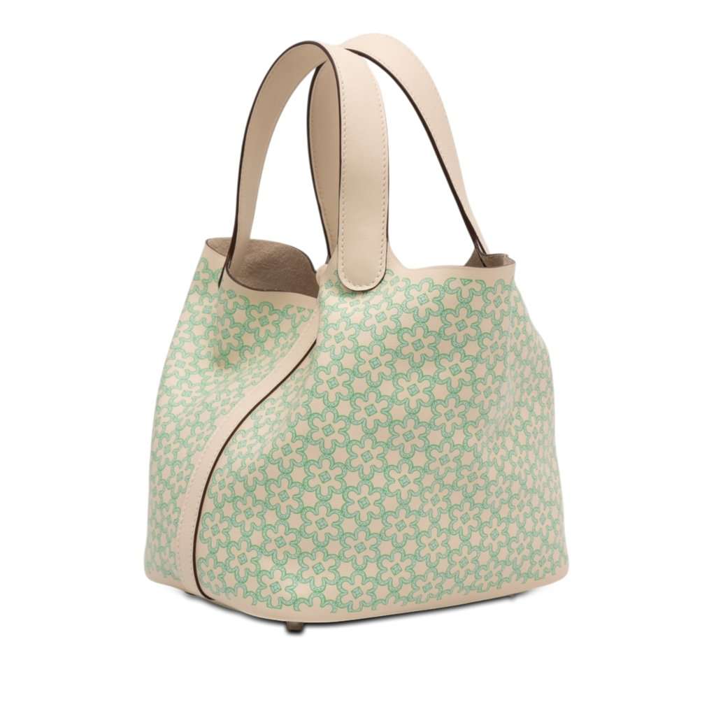 Hermès Swift Lucky Daisy Picotin Lock 18 White Leather Very good - Back View