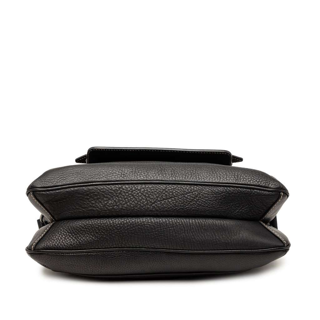 Salvatore Ferragamo Leather Double Gancini Shoulder Bag Black Leather Very good condition - Inside View