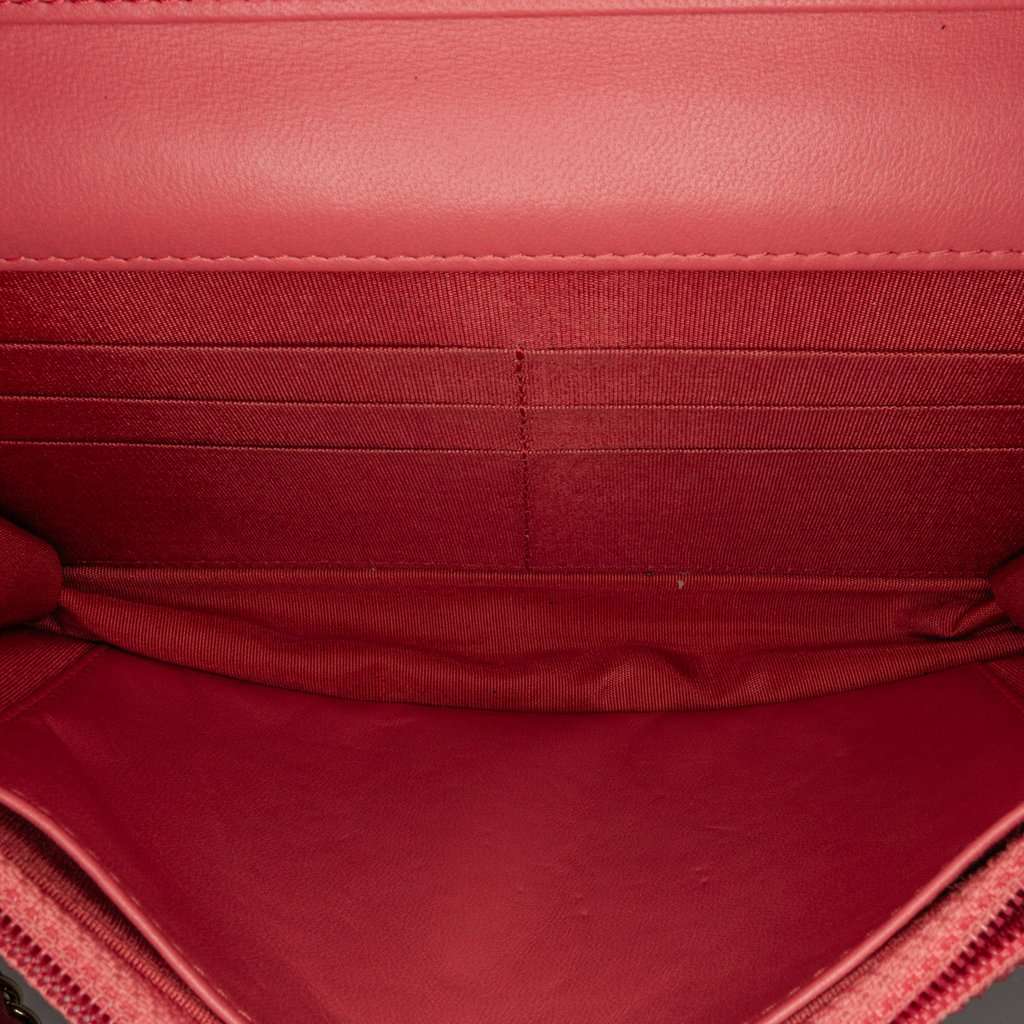 Chanel CC Quilted Lambskin Double Stitch Tassel Wallet On Chain Pink Leather Very good condition - Box View