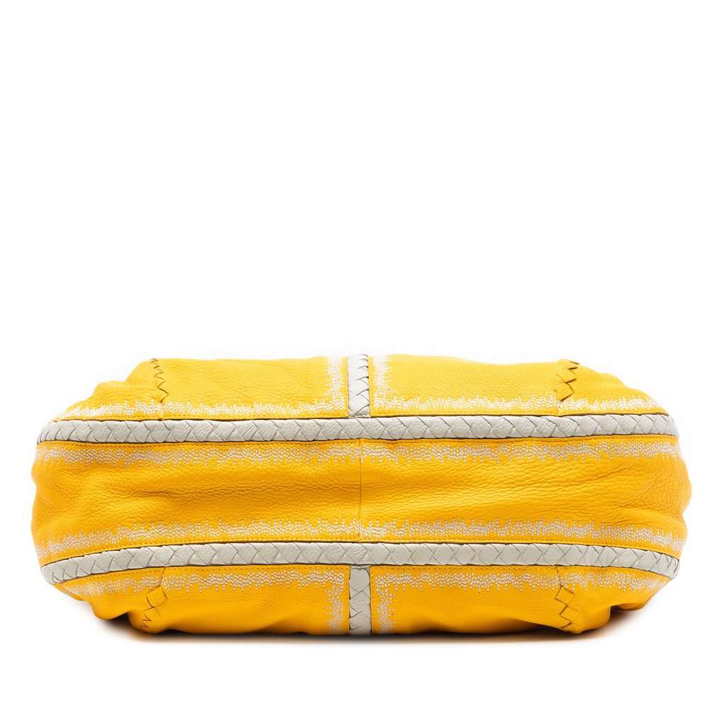 Bottega Veneta Intrecciato Trimmed Nappa Crossbody Yellow Leather Very good condition - Inside View