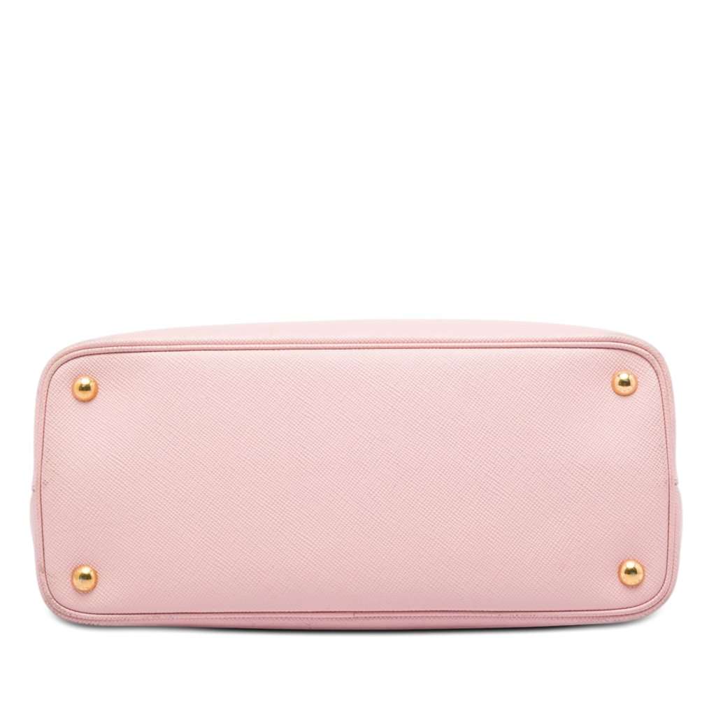 Prada Medium Saffiano Cuir Double Satchel Pink Leather Very good - Inside View