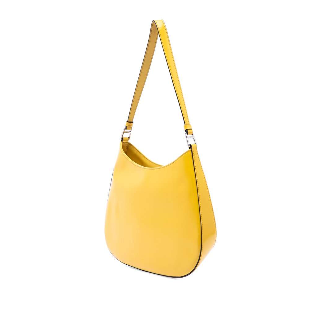 Prada Brushed Leather Cleo Shoulder Bag Yellow Leather Very good condition - Back View