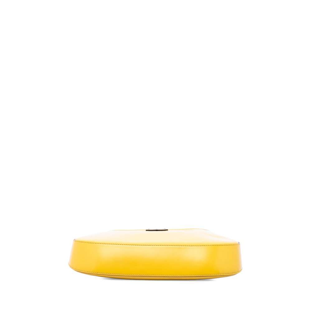 Prada Brushed Leather Cleo Shoulder Bag Yellow Leather Very good condition - Inside View