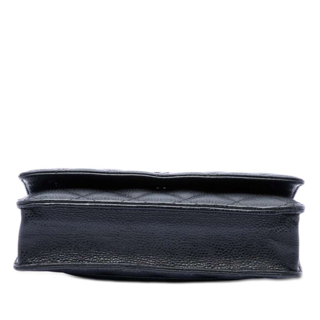 Chanel CC Quilted Caviar Wallet on Chain Black Leather Very good condition - Inside View