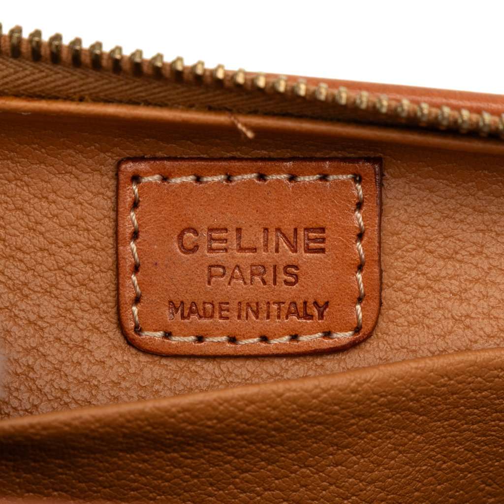 Celine Macadam Coated Canvas Pouch Brown Very good condition - Box View