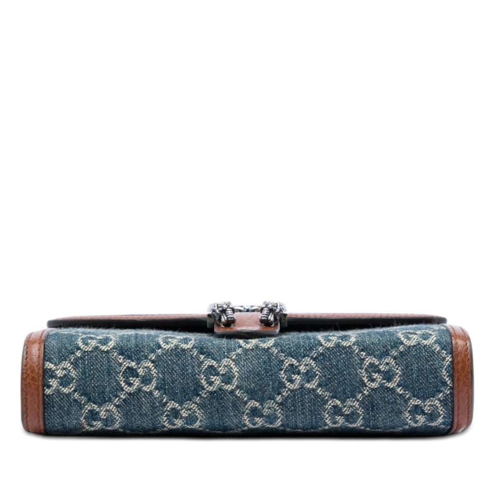 Gucci GG Denim Dionysus Wallet on Chain Blue Very good condition - Inside View